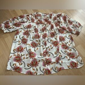 Rose and Olive women floral dress shirt . Size XL